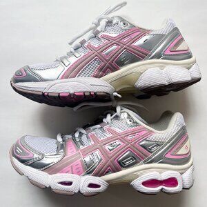 Asics Pink White Silver Sneakers Size 7.5